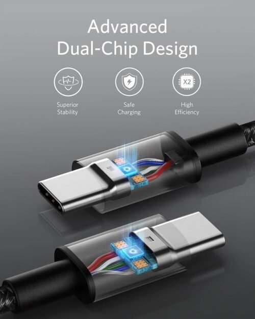 Anker USB C to USB C Cable, Type C Charging Cord Fast Charge(10FT,100W), for iPhone 16/16 pro, MacBook and More(USB 2.0,Black) - 이미지 4