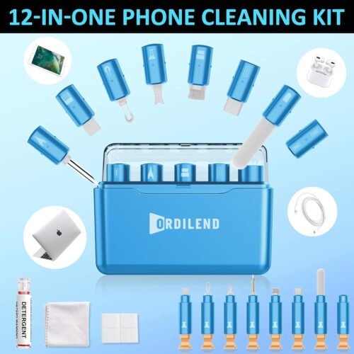 iPhone Cleaning Kit for Charging Port Cleaner, Multi-Tool iPhone Cleaner Repair Lightning Cables, Phone Cleaning Kit for iPhone, iPad, Connectors, Speaker, Airpod Cleaner Kit, Light Blue - 이미지 2