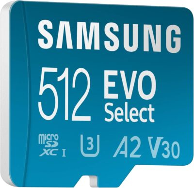 SAMSUNG EVO Select microSDMemory Card + Adapter, 512GB microSDXC, Up-to 160 MB/s, 4K UHD, UHS-I, C10, U3, V30, A2, for Mobile Phone, Smartphones, Nintendo-Switch, and Tablets (MB-ME512SA/AM) - 이미지 7