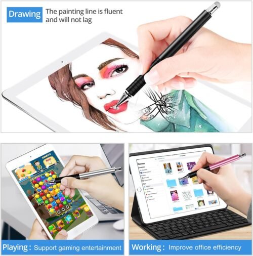 Capacitive Stylus Pen (4 Pack), Universal Stylist Pens 2 in 1 Precision Series Fine Point Disc Touch Screen for iPhone/iPad/Android/Tablet and All Screens - 이미지 6