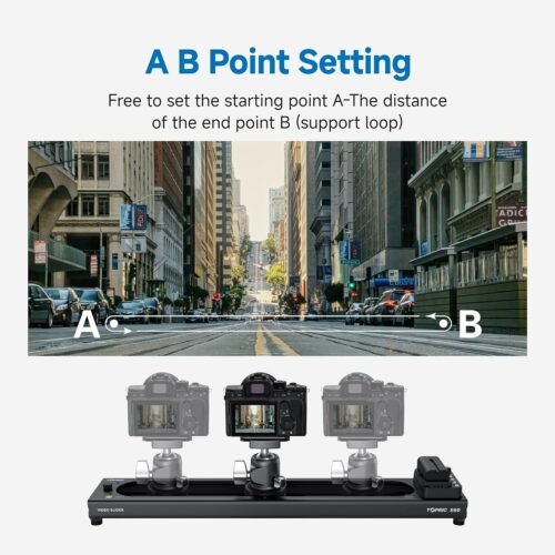 Accsoon Toprig 24''/60cm Camera Slider Motorized, Button and APP Control, Video Mode/Time-Lapse/Loop Mode/120° Panoramic for Video Shooting Photography Video Slider, Compatible with Gopro DSLR Camera - 이미지 7