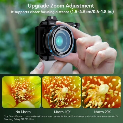 Zoom Macro Lens Kit - 10-20X Universal Phone Lens, HD Macro Photography for iPhone, Android & More - 이미지 3