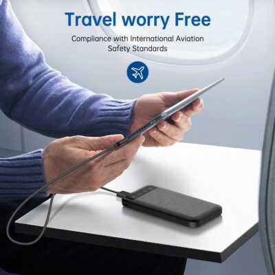 Power Bank 10000mAh Portable Charger Slim External Battery Pack with 2 USB 2.4A Outputs and USB C In/Out Compatible with Huawei iPhone 16 15 14 13 12 iPad Samsung Galaxy S20 Android Tablet (Black) - 이미지 5