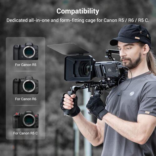 SmallRig R5 / R5 C / R6 Cage for Canon R5 R6 R5 C, Aluminum Alloy DSLR Rig Stabilizer with Cold Shoe, 1/4"-20 and 3/8"-16 Threaded Holes for Filmmaking, Video Shooting 2982B - 이미지 6