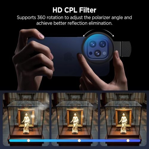 52mm Polarizing Filter for iPhone, Circular Polarized Lens with Upgraded Clip,Rotatable Cpl Filter Compatible with iPhone 16/15/14/13 Pro Max Samsung Moto Google TCL Phone - 이미지 6