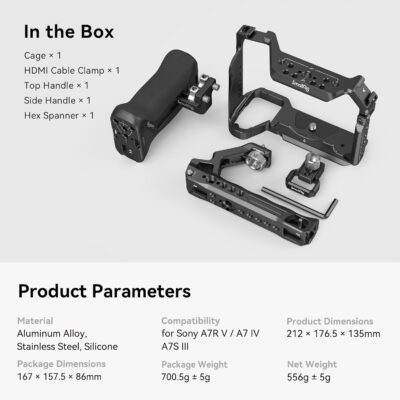 SmallRig A7R V / A7 IV / A7S III Cage with Top Handle, Side Handgrip and Clamp for HDMI Cable, Advanced Kit for Sony Alpha 7R V/Alpha 7 IV/Alpha 7 S III -3669C - 이미지 9