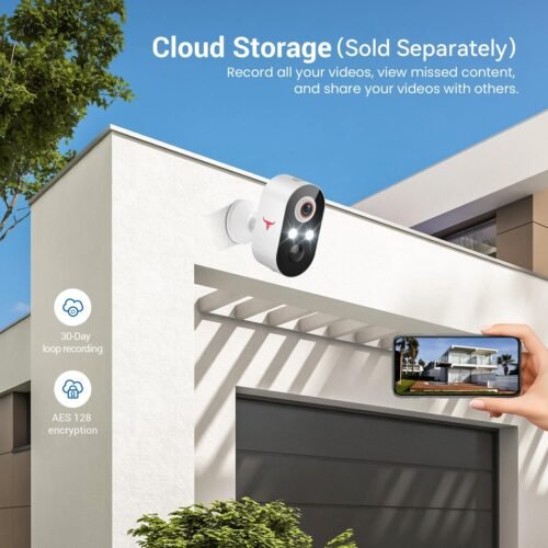 1080P Outdoor Security Camera Wireless with 2-Way Talk, Battery Powered, Color Night Vision, Suitable for Home Security Indoor/Outdoor, Cloud Storage (Sold Separately), 2.4G WiFi Only (1 Pack) - 이미지 5