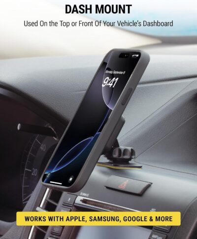 Scosche MAGDMB MagicMount Magnetic Phone Mount for Car, Dashboard Cell Phone Holder with 360° Adjustable Magnet Head, Universal Phone Stand for Car Compatible with iPhone, Samsung, and All Devices - 이미지 4