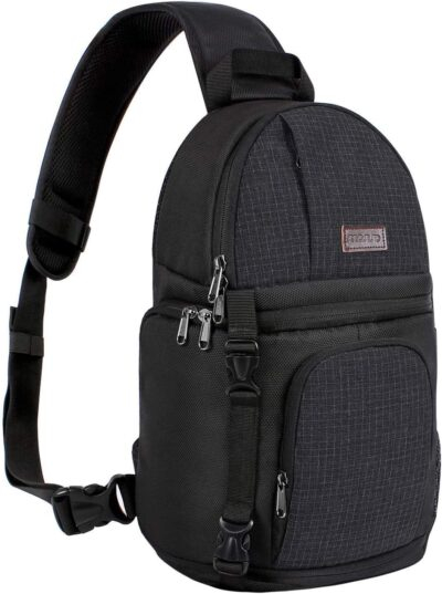MOSISO Camera Sling Bag, DSLR/SLR/Mirrorless Camera Backpack Case Shockproof Photography Backpack with Tripod Holder & Removable Modular Inserts Compatible with Canon/Nikon/Sony/Fuji