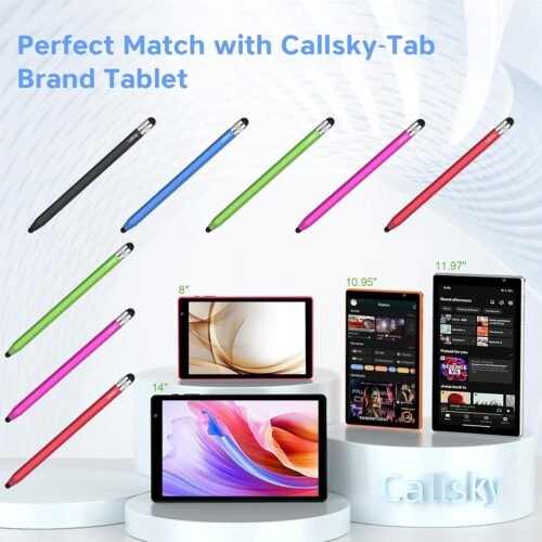 Stylus Pens for Touchscreen, 2 Size Rubber Tips Stylus Pen with Metal Hexagonal Barrel, Compatible for iPad iPhone Chromebook and Android Tablets, Suit for All Touch Screen Devices 5 Pcs 10 Tips - 이미지 7