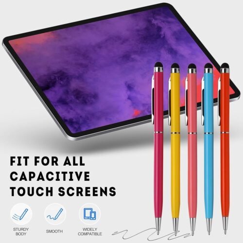 15 Pack Stylus Pens for Touch Screens Stylus Pen Compatible with Phone Tablets Kindle and Black Ink Ballpoint Pens-2 in 1 Stylists pens for Touch Screens - 이미지 4