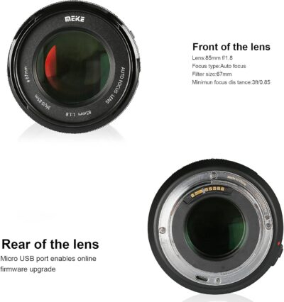 Meike 85mm f1.8 Large Aperture Full Frame Auto Focus Telephoto Lens for Canon EOS EF Mount Digital SLR Camera Compatible with APS C Bodies Such as 1D 5D3 5D4 6D 7D 70D 550D 80D - 이미지 2