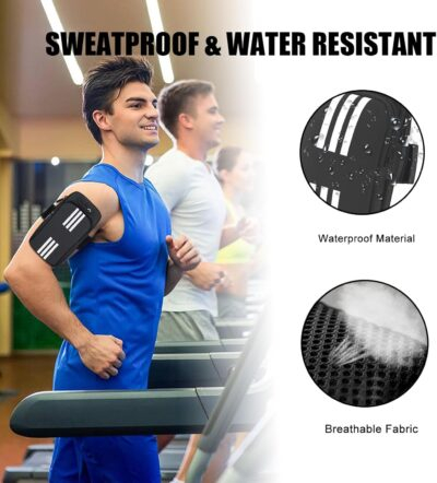Phone Holder for Running Armband Cell Phone Holder iPhone 16 15 14 13 12 11 Pro Max Xs 16e Xr X Plus Galaxy Ultra S25 Note Carrier Bag,Gym Workout Exercise Sports Arm Bands Sleeve Pouch Black - 이미지 6