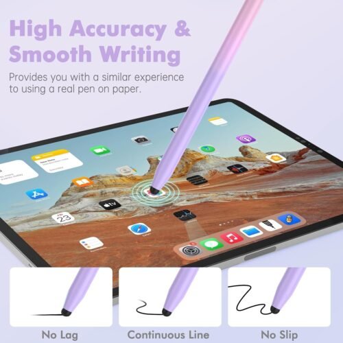 5Pcs Stylus Pens, 2 in 1 Stylus Pen for Touchscreen High Sensitivity Capacitive Stylus for iPad, iPhone, Android Samsung Tablets Skylight Calendar All Universal Touchscreen Devices with 10 Rubber Tips - 이미지 4