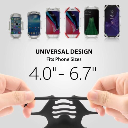 BONE Run Tie, Running Cell Phone Holder, Skin-Friendly & Washable Silicone Sport Armband, Universal Workout Phone Carrier Compatible with Most Smartphone (Gray - Size XL/Arm Size 15.7-21.4") - 이미지 2