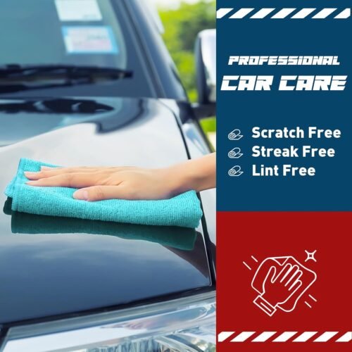 Microfiber Cleaning Cloths - 50 Pack Assorted Colors (12x12 inches), Bulk Towels for Cars & Home - 이미지 4