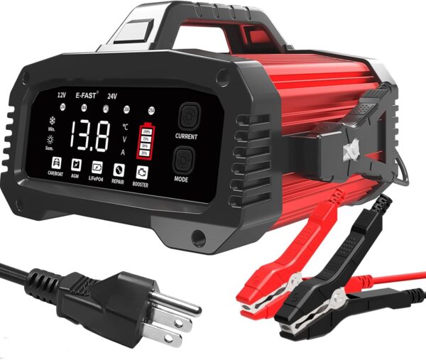 E-FAST 25A Multifunctional Battery Charger: The Ultimate Solution for Cars, Trucks, and More!
