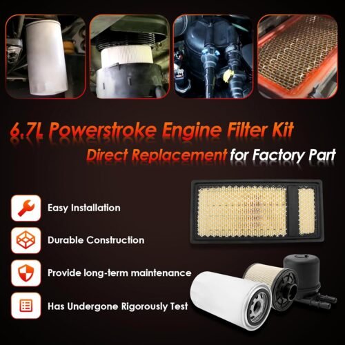 6.7L Engine Filter Kit, FL2124S Oil Filter FD4615 Fuel Filter FA1902 Air Filter, Compatible With 2011-2016 Ford F250/F350/F450/F550 Super Duty V8 Diesel Engines, Replaces# FL2051S - 이미지 3