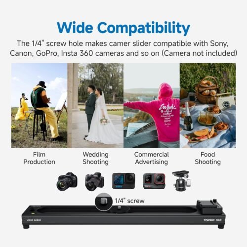 Accsoon Toprig 24''/60cm Camera Slider Motorized, Button and APP Control, Video Mode/Time-Lapse/Loop Mode/120° Panoramic for Video Shooting Photography Video Slider, Compatible with Gopro DSLR Camera - 이미지 6