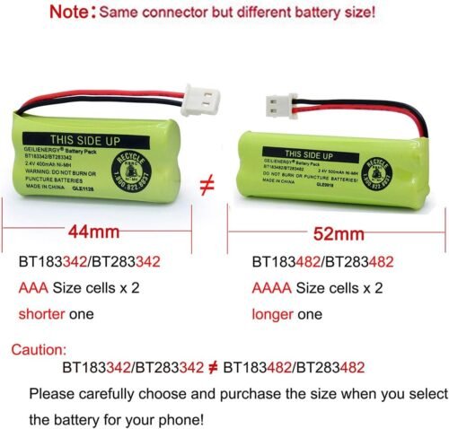 GEILIENERGY BT162342 BT262342 Battery Compatible with BT183342 BT283342 BT166342 BT266342 Vtech CS6114 CS6419 CS6719 with AT&T EL52300 CL80112 CS6719-2 Cordless Handsets (Pack of 4) - 이미지 4