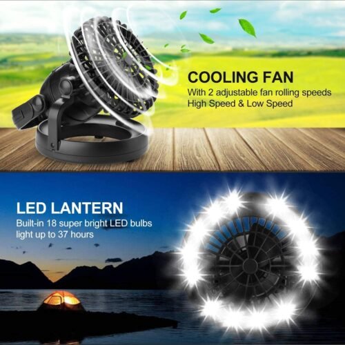 Odoland Portable LED Camping Lantern with Ceiling Fan - Hurricane Emergency - 이미지 3