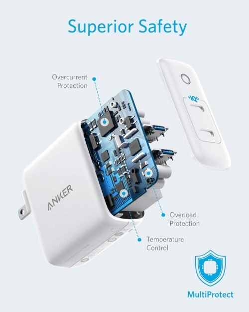 USB C Charger, Anker 40W 2-Port PIQ 3.0, PowerPort III Duo Type C Foldable Fast Charger, Power Delivery for iPhone 15/15 Plus/15 Pro/15 Pro Max/14, Galaxy, Pixel, iPad/iPad Mini, and More - 이미지 7