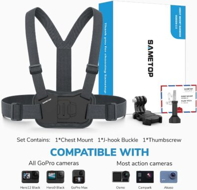 Chest Mount Harness Strap Body Mount Chesty Compatible with GoPro Hero 13 12 11 10 9 8 7 6 5 Session AKASO DJI Osmo Action Cameras - Balance Stability and Comfort Performance - 이미지 5
