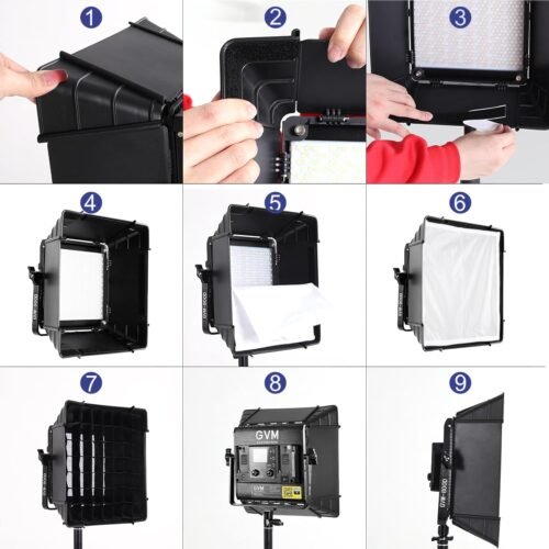 GVM 800D RGB Photography Lighting Kits with 3 Softboxes, 3 Packs Studio Lights with Bluetooth Control, YouTube Video Light with Upgrade18 Lighting Scenes, led Panel Lights for Video Recording - 이미지 5