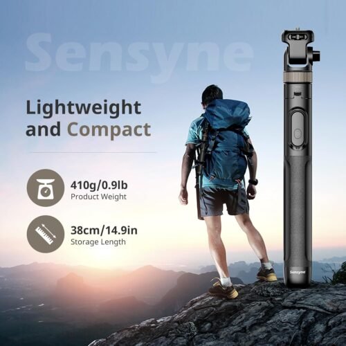 Sensyne 72" Extendable Tripod for iPhone & Selfie Stick with Detachable Phone Holder & Wireless Remote, Compatible with All Cell Phones, Black - 이미지 5