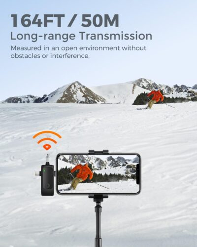 Diivoo 3 in 1 Wireless Lavalier Microphones, Wireless Mic for Camera Campatible iPhone, Android, Camera, USB-C Mini Mic, 100ft Transmission, 10-Hour Battery, Noise Cancelling for Video Recording - 이미지 2