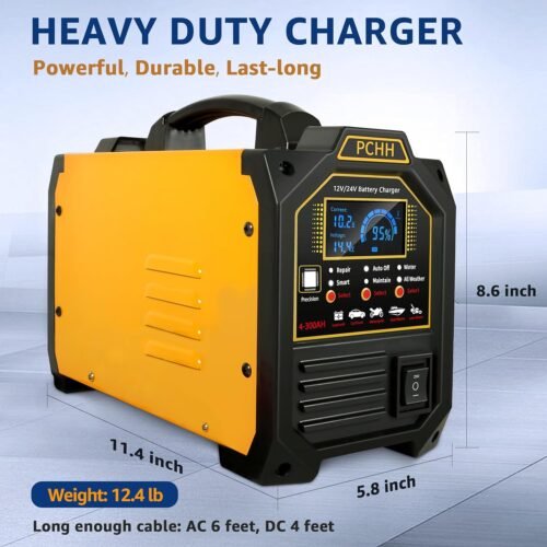12V 24V Car Battery Charger Heavy Duty, 0-15A Automatic Battery Maintainer, Smart Trickle Charger with Auto Shutoffs, Repair, Winter Mode, for Automotive Car Truck Motorcycle RV AGM Deep Cycle - 이미지 6