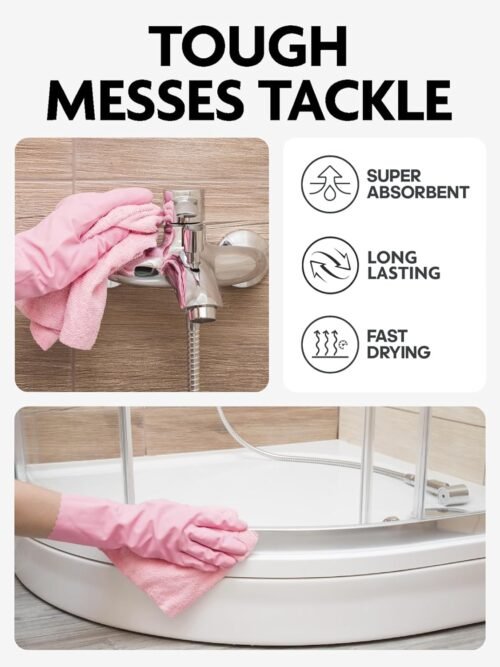Fantasticlean Microfiber Cleaning Cloth Roll -75 Pack, Tear Away Microfiber Towels, 12" x 12", Reusable, Washable, Scratch Free, Ultra Absorbent Dish Rags for Car, Home, Garage or Shop (Pink) - 이미지 6
