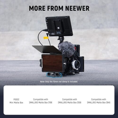 NEEWER Matte Box Support, LWS 15mm Dual Rod Clamps with 1/4" Screw & 0.9"/22mm Vertical Adjustment, Compatible with SmallRig NEEWER Mini Matte Boxes, PG013 - 이미지 5