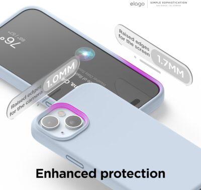 elago Compatible with iPhone 15 Case, Liquid Silicone Case, Full Body Protective Cover, Shockproof, Slim Design, Anti-Scratch Soft Microfiber Lining, 6.1 inch (Light Blue) - 이미지 5