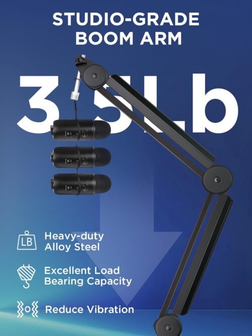 InnoGear Mic Boom Arm Microphone Stand Cable Management for Blue Yeti FIFINE AM8 K669B HyperX QuadCast S SoloCast AT2020 Shure SM7B MV7 and Other Microphone - 이미지 5