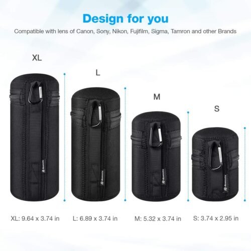 "Ultimate Neoprene Lens Protection: Powerextra's Versatile Zipper Pouch Set for DSLR Cameras" - 이미지 2