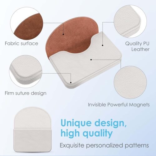Business Card Holder，PU Leather Business Card Case Color Printing Pattern Card Holder Wallet，Pockets Magnetic Credit Card Holders for Men and Women，White - 이미지 3