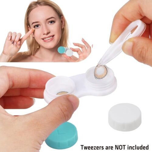 16 Pack Mini Contact Lens Case Box - Green Bulk Holder Container Set - 이미지 5