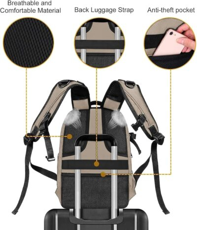 MOSISO Camera Backpack,DSLR/SLR/Mirrorless Photography Camera Bag Full Open Waterproof Hardshell Bag with Insert&Tripod Holder&Laptop Compartment Compatible with Canon/Nikon/Sony, Camel - 이미지 4