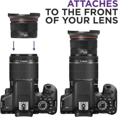 Altura Photo 58MM 0.35x Fisheye Wide Angle Lens (w/Macro Portion) for DSLR Cameras EOS Rebel 70D 77D 80D 90D T8i T7 T7i T6i T6s T6 T5i T5 T4i T3i T100 SL1 SL2 SL3 - 이미지 4