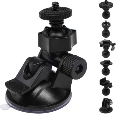 Sportway S30 Dash Cam Suction Mount (2nd Gen) with 10pcs Joints for REXING,Z-Edge,Old Shark,YI,KDLINKS,Falcon Zero,Transcend,Crosstour,VANTRUE,GoPro Hero and Most Other Dash Cameras DVR GPS