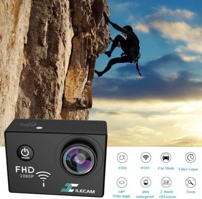 WiFi Sports Camera 4xZoom Action Camera 40m/131ft Underwater Waterproof with 2 X1050 mAh Batteries and Multi-Function - 이미지 2
