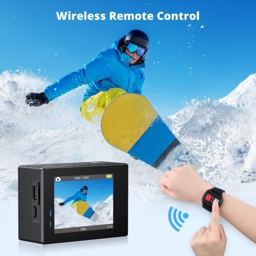 AKASO Brave 4 4K30fps 20MP WiFi Action Camera Ultra Hd with EIS 131ft Waterproof Camera Remote Control 5xZoom Underwater Camcorder with 2 Batteries and Bicycle Helmet Accessories Kit - 이미지 5