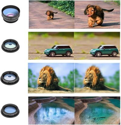 Cell Phone Camera Lens Kit,11 in 1 Super Wide Angle+ Macro+ Fisheye Lens +Telephoto+ CPL+3/6 Kaleidoscope+Starburst/Radial/Soft/Flow Filter Lens Compatible for iPhone X/8/7/6s/6 Plus, Samsung,Android - 이미지 7