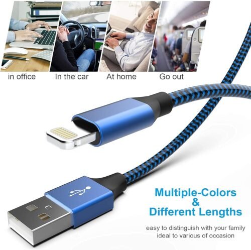 [Apple MFi Certified] 6Pack 3/3/6/6/6/10 FT iPhone Charger Nylon Braided Fast Charging Lightning Cable Compatible iPhone 14 Pro/13 mini/13/12/11 Pro MAX/XR/XS/8/7/Plus/6S/SE/iPad - 이미지 5