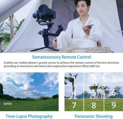 FeiyuTech SCORP 2 Gimbal Stabilizer for DSLR and Mirrorless Camera, Integrated Al Tracking Sensor, 3-Axis Camera Stabilizer for Sony Canon Panasonic Nikon, 2.5kg Payload Touch Screen Vertical Shooting - 이미지 8