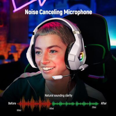 Gaming Headset for PC, Ps4, Ps5, Xbox Headset with 7.1 Surround Sound, Gaming Headphones with Noise Cancelling Mic, Over Ear Headphones for Switch, GEM Box, Atari 2600 System, Sega Game Gear - 이미지 2