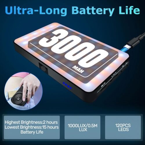 129 LED Double Side Magnetic Selfie Light for iPhone, 3000 mAh Rechargeable Phone Fill Light Clip, Adjusted 3 Light Modes for Phone iPhone Android iPad Laptop for Makeup TikTok Selfie Vlog - 이미지 5