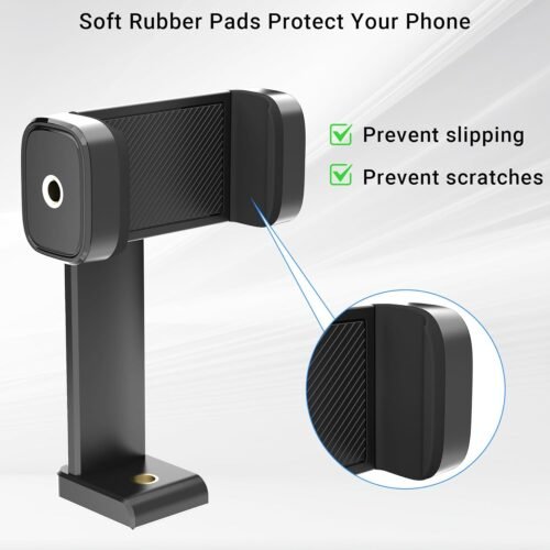 Phone Tripod Mount with 1/4" Screw Thread, 360° Rotate 180° Tilt Phone Holder Replacement with Cold Shoe, Versatile Mount Adapter for iPhone, Tripod, Selfie Stick, Camera Stand - 이미지 6
