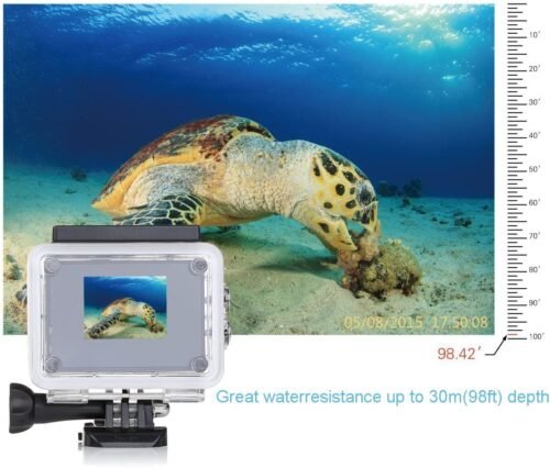 Action Camera Waterproof Housing Case Compatible with AKASO EK7000 /SJCAM SJ4000/Apexcam M80AIR/Vemont/HLS/WOLFANG GA100/Pro Xtreme Action Camera Replacement Protective Case Underwater Diving Shell - 이미지 6